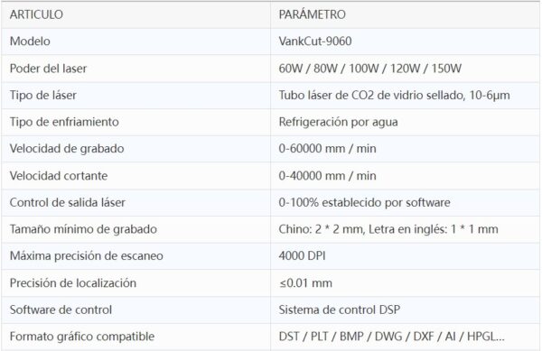 Grabador láser de CO2 VankCut-9060 para madera, acrílico