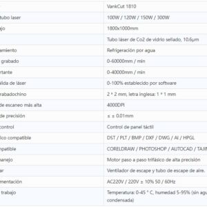 Máquina de corte por láser de tela de alimentación automática VankCut-1810 para tela